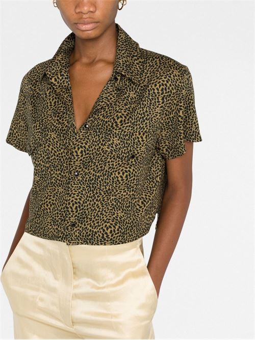 Cropped shirt with print SAINT LAURENT | 725760Y04DN2290